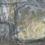 Modern abstract art using mixed media on watercolour paper.