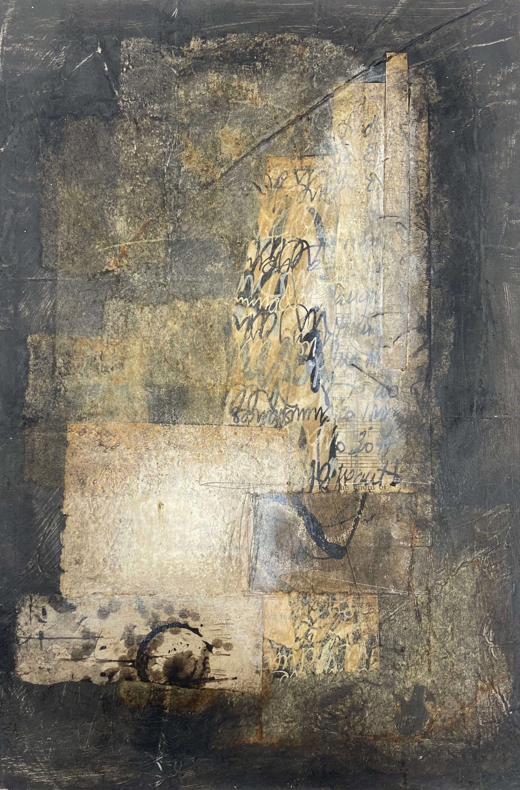 Contemporary artist Yasemin Adam creates an abstract collage artwork, Portal.