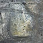 Modern abstract artwork using mixed media on watercolour paper.