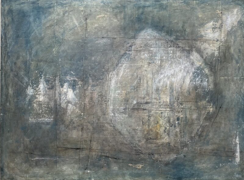 Contemporary artist Yasemin Adam creates an abstract artwork, Bluet.