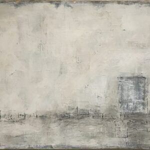 Modern abstract artwork using mixed media using recycled MDF and paper.