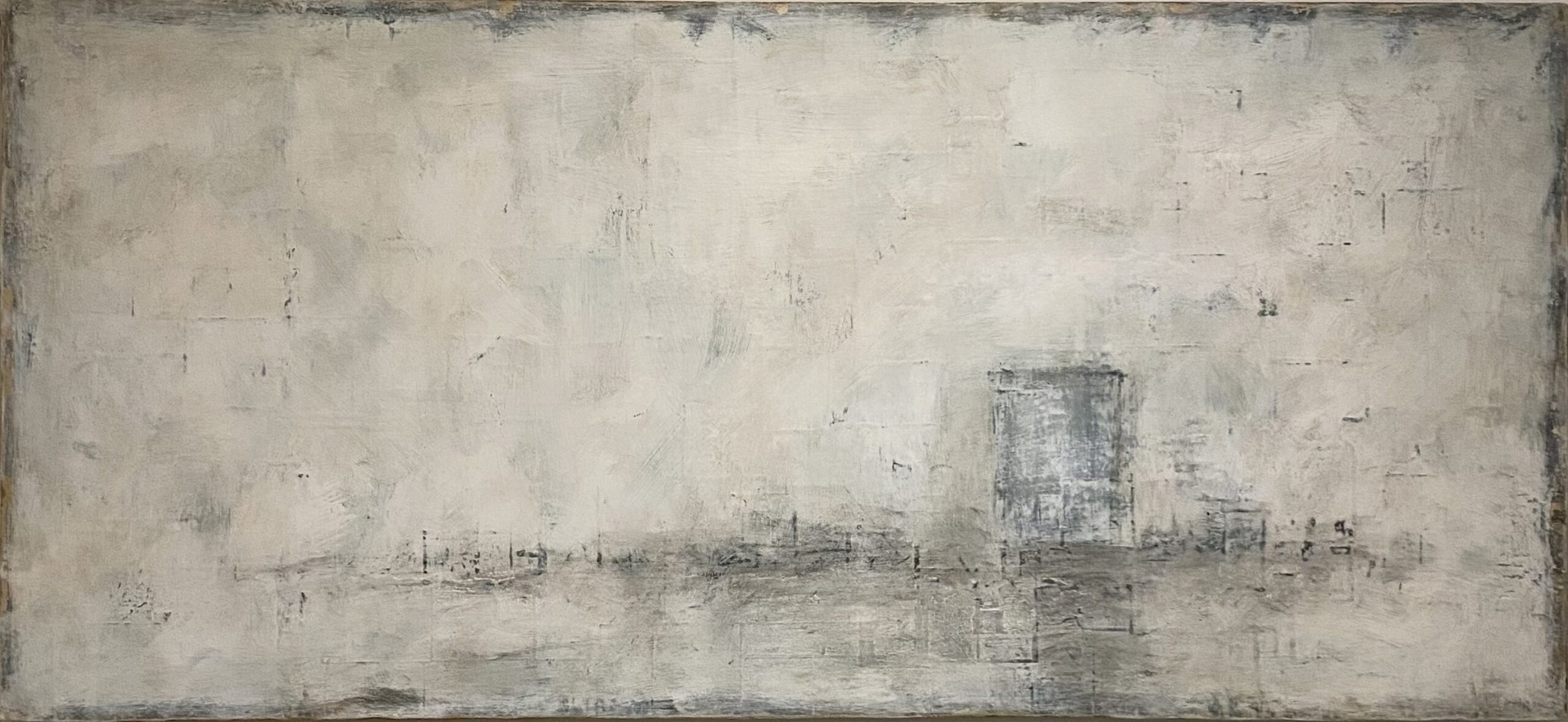 Modern abstract artwork using mixed media using recycled MDF and paper.